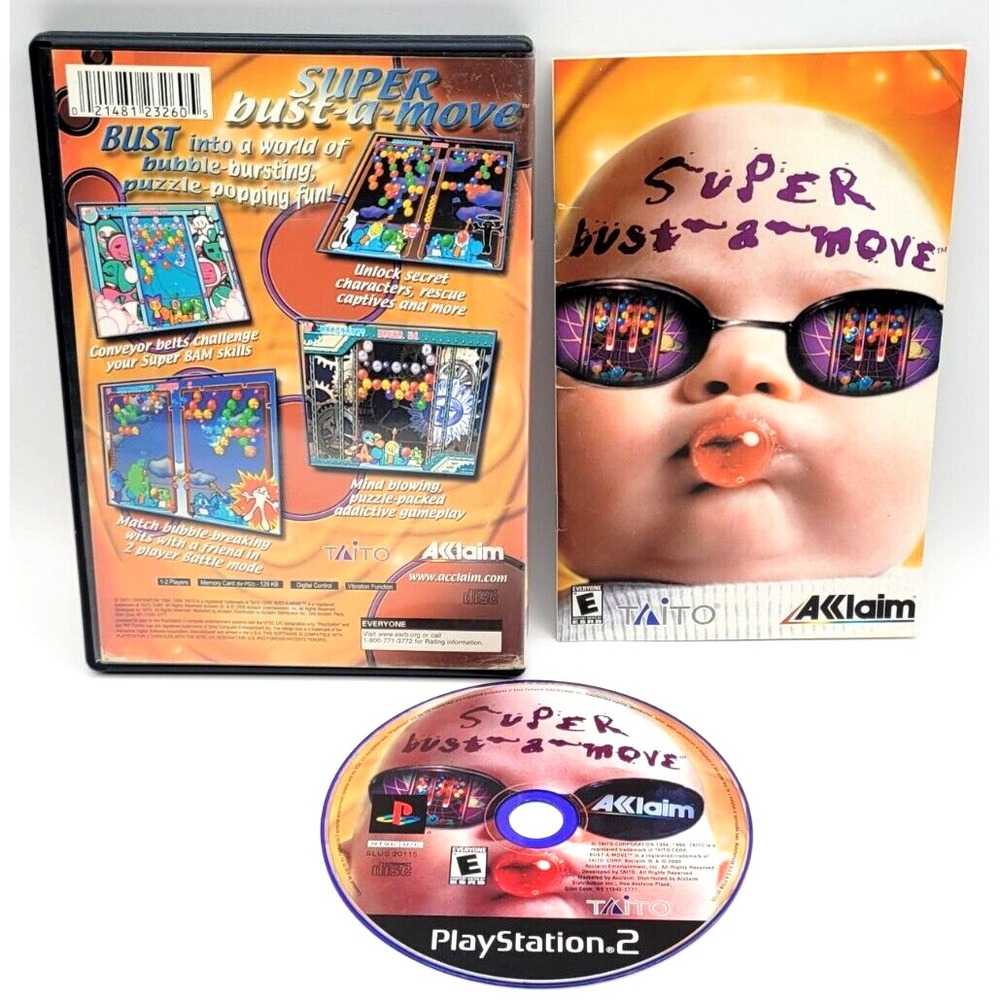 SUPER BUST-A-MOVE CIB  PS2 PLAYSTATION 2‎ COMPLETE IN BOX  AKKLAIM - Picture 2 of 2